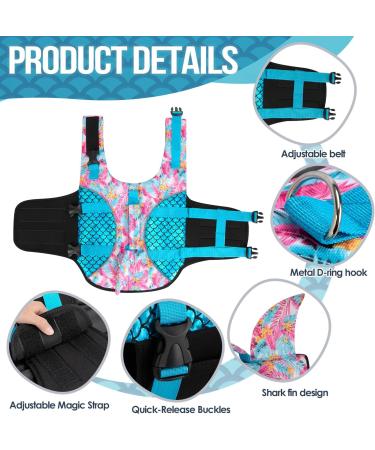 Eyein Shark Dog Life Jacket - Buoyant Pet Vest for Swimming, Boating, and Safety - Blue (M) - Chest Girth 51-59cm - Buy Online on GoSupps.com