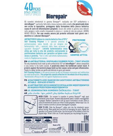 Biorepair Disposable Rubber Brushes - 40 MicroRepair Fine Brushes for Tight Spaces | Gentle on Teeth & Gums | 6 Packs - Buy Online on GoSupps.com