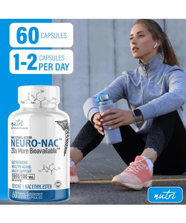 Neuro NACET Supplement - 20x More Bioavailable N-Acetyl Cysteine Ethyl Ester - Boost Glutathione 10x - 60 Capsules - Buy Online on GoSupps.com