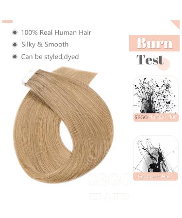 SEGO TAPE Extensions - 20 Tresses 2g/PCs Real Hair Adhesive WEFT - 100% Remy Honey Blond #27 - 30 cm - Buy Online on GoSupps.com