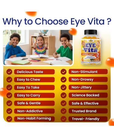 Kids Eye Vitamins - Eye Health Gummy for Kids & Teens Lutein Gummies 12mg with Zeaxanthin 30 Easy-to-Chew Mango Flavor Gummies - Natural Vegan and Non-GMO Formula - Buy Online on GoSupps.com