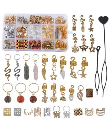 FRDTLUTHW 187Pcs Hair Jewelry Dreadlocks Accessories for Braids Crystal Wire Wrapped Loc Decorations Gold Hair Cuffs Hair Coils Rings for Women Girls - Buy Online on GoSupps.com