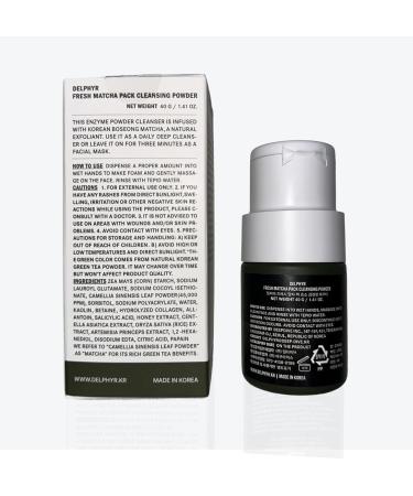 delphyr FRESH MATCHA PACK CLEANSING POWDER, Matcha Mask, Ceramide, Gentle Face Wash, Radiant Skin, Facial Cleanser for Dry Skin, Korean Skincare, Fragrance Free, 40g/1.41fl.oz. - Buy Online on GoSupps.com