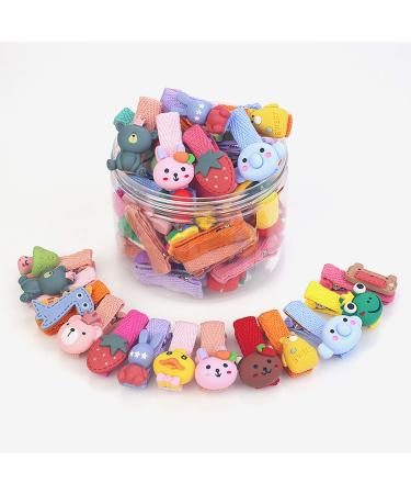 26 pieces Mixed colors cartoons fabric hairpins Sweet hair clip Hair tie holder kit with box for girls teens children (cartoon styles)