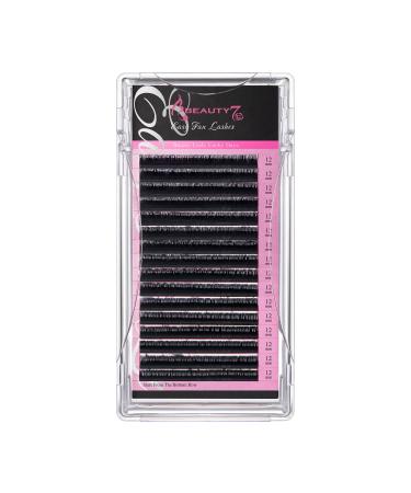 Self-fleed eyelashes auto easy fan lashes for volume technology C d curl eyelash extension 2D-20D large amount of 16 rubbing on the root d-curl starch 0.07mm thickness 12mm