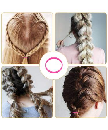 KUFUNG Non-Slip Elastic Hair Bands for Girls - Soft Rubber Hair Ties for Kids Braids - Small Fluorescent Pink (1 Pack) - Buy Online on GoSupps.com