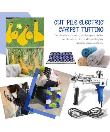 Tufting Gun Kit Cut Pile Rug Tufting Gun Electric Carpet Weaving Machine High Speed Carpet Tufting Gun Handheld Knitting Rug Gun with Wool and Tufting Cloth 100-240V  7-21 mm Adjustable - Buy Online on GoSupps.com