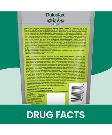 Dulcolax Soft Chews Kids Laxative for Gentle Occasional Constipation Relief for Kids Ages 4 and Over Vegan Stimulant-Free Gluten-Free Laxatives Wild Berry 15 Count - Buy Online on GoSupps.com