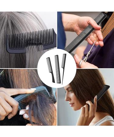 Jeopoom Hair Comb Set 3-Piece Professional Hairdresser Comb Set Durable Anti-Static Normal & Double Tooth Combs for Men & Women (Black) - Buy Online on GoSupps.com