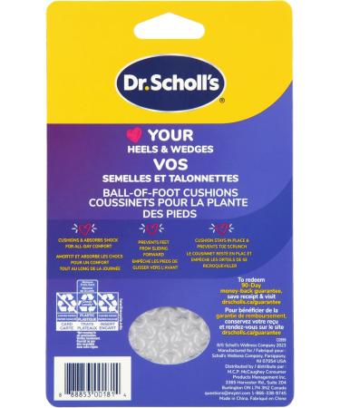 Dr. Scholl's BALL OF FOOT Cushions for High Heels (One Size). Relieve and Prevent Ball of Foot Pain with Discreet Cushions that Absorb Shock and Make High Heels more Comfortable - Buy Online on GoSupps.com