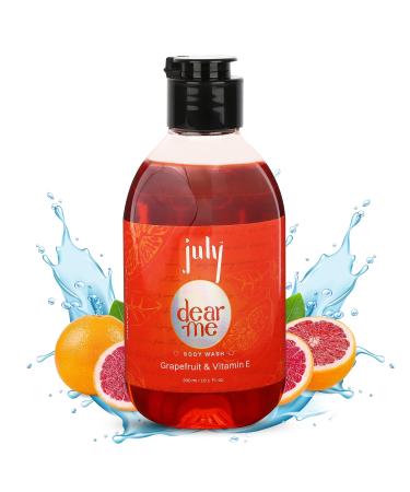 July Dear Me Body Wash 300ml Grapefruit Vitamin E with Moisturizer Long Lasting Fragrance Exfoliating Shower Gel Nourishing Body Wash for Women & Men
