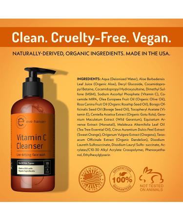 Vitamin C Cleanser | Anti-Aging Face Wash for Fine Lines, Dark Circles & Age Spots | Cruelty-Free Gel with Aloe Vera & Vitamin E - Buy Online on GoSupps.com
