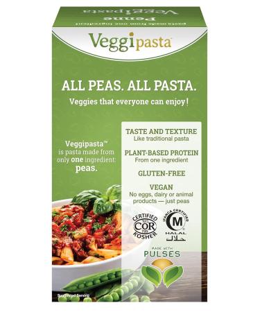 Veggipasta Penne 12 oz (Pack of 12) - Gluten Free Pea Pasta - Plant Based & Non GMO - Buy Online on GoSupps.com