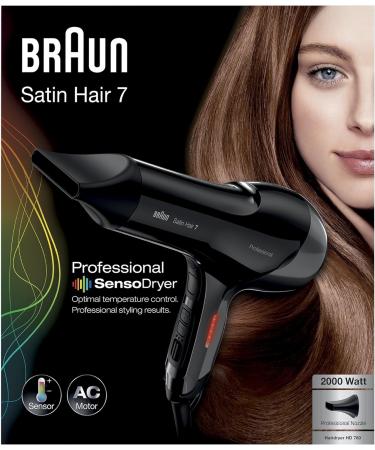 Buy Brown Satin Hair 7 Sensodryer HD780 - Professional Thermal Sensor Hair Dryer with Styling Nozzle for Smooth Gorgeous Hair - Buy Online on GoSupps.com