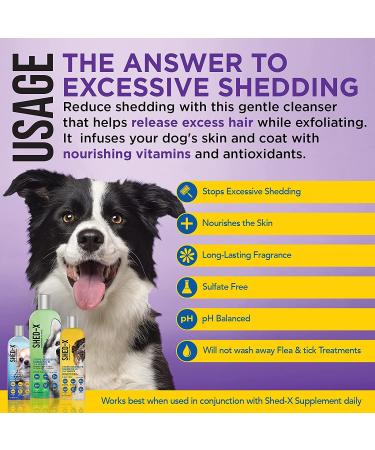 Shed-X Shed Control Shampoo for Dogs 16 oz - Reduce Shedding, Infused with Vitamins and Antioxidants for a Healthy Skin and Coat - Buy Online on GoSupps.com