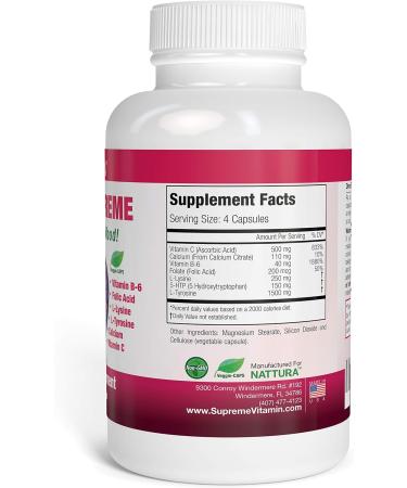 Nattura 5-HTP Supreme - Mood Enhancer Relaxation & Appetite Control | 90 Capsules with 5-HTP L-Tyrosine Vitamins B6 & C - Buy Online on GoSupps.com