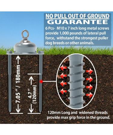 360 Swivel Dog Tie Out Cable and Stake - Heavy Dog Yard Stake Rust Proof Dog Tether Holds 1000Lbs of Pull Force - 30ft Dog Runner Cable for Yard Camping Outdoor dog stake with 30ft tie out cable - Buy Online on GoSupps.com