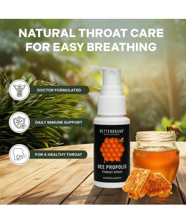 Betterband Bee Propolis Throat Spray - for Kids and Adults - Sore Throat and Cough Relief, Supports Immune Health, Soothes Throat discomfort - Alcohol- Free, 60 Servings - 1 Month Supply - Buy Online on GoSupps.com