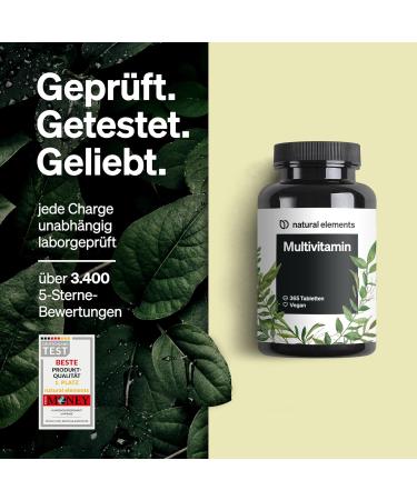 Multivitamin-365 Vegan Tablets | Complete A-Z Vitamins & K1/K2 | Annual Supply | German Quality No Additives - Buy Online on GoSupps.com