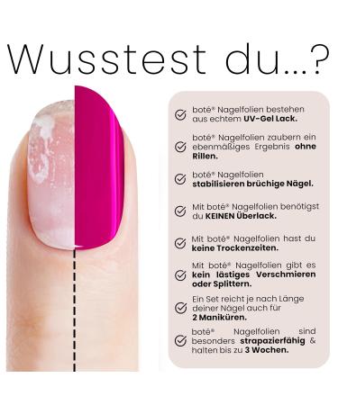 Bot 20x UV Gel Nail Foil - Self-Adhesive Up to 3 Weeks Dermatest Certified All-in-1 Bright Pink - Buy Online on GoSupps.com