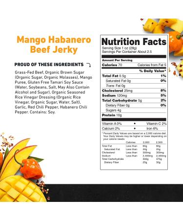 Country Archer Beef Jerky - Mango Habanero 2.5 Oz | Sweet & Spicy Snack - Buy Online on GoSupps.com