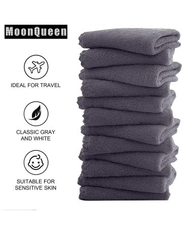 Microfiber Facial Cloths 12-Pack - Fast Drying Soft Makeup Remover Washcloths - Grey 12x12 Inches - Buy Online on GoSupps.com