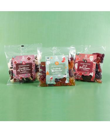  naschlabor Set of 3 Christmas Juice Bears 450g | Christmas Kit with Rubber Bears | 3 Delicious Varieties of Fruit Candy to Taste or Gift | Perfect for the Christmas Period - Buy Online on GoSupps.com