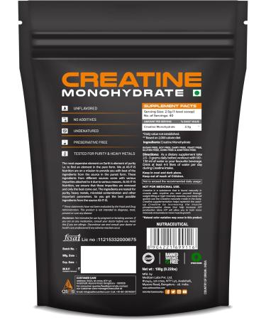 AS-IT-IS Nutrition Creatine Monohydrate 100g - USA Labdoor Certified Gluten-free No Preservatives Pre & Post-Workout Supplement - Buy Online on GoSupps.com