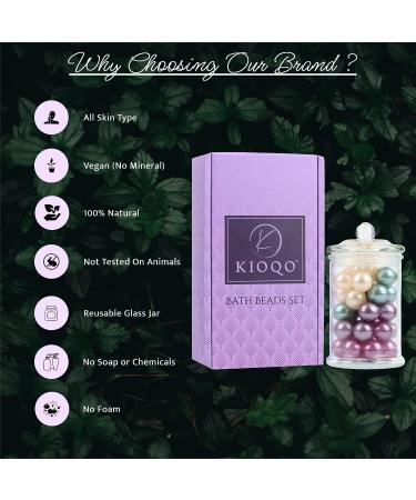 KIOQO Bath Oil Beads 90s - Natural Oil Pearls Bulk | 4 Scent Set | Pack of 40 - Bathtub Gift Set - Buy Online on GoSupps.com