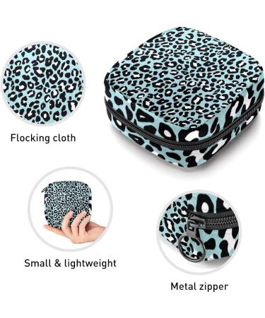 Portable Green Leopard Print Sanitary Napkin Storage Bag for Women and Teens - Multicolor Menstrual Cup Pouch & Nursing Pad Holder - Buy Online on GoSupps.com