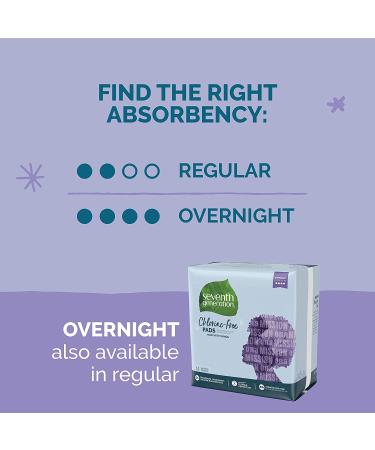 Seventh Generation Overnight Maxi Pads with Wings - Chlorine Free & Unscented, 14 Count (Pack of 6) - Buy Online on GoSupps.com