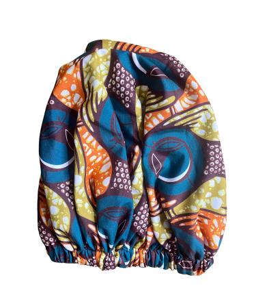 Melanin Crown Silk Hair Wrap for Sleeping - Premium Satin Bonnet for Curly Hair | Protects Against Breakage | Beautiful Teal Design - Buy Online on GoSupps.com