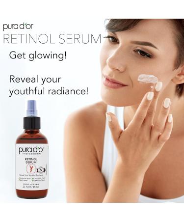 PURA D'OR Retinol Serum 3.3 Oz Advanced Anti-Aging Skin Care Formula | Fine Lines Treatment & Collagen Booster | Travel Size for Radiant Skin - Buy Online on GoSupps.com