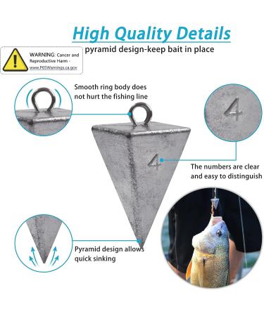 Saltwater Surf Fishing Tackle Kit - Fishing Wire Leader, Pyramid Sinker, Bass Casting Sinker, Circle Hooks - Silver - Buy Online on GoSupps.com