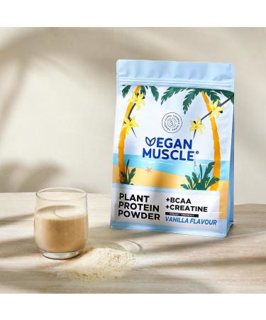 Alpha Foods Vegan Protein Powder with Creatine - 21g Protein BCAA - Vanilla 600g - Enhance Muscle Growth & Recovery - Buy Online on GoSupps.com