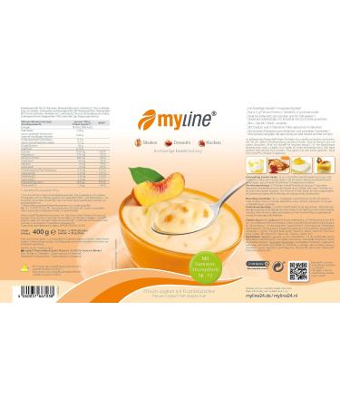 Myline Protein Peach Yoghurt with Fruit Pieces - High-Quality 400g Protein Powder & Recipe Booklet - International Shipping Available - Buy Online on GoSupps.com