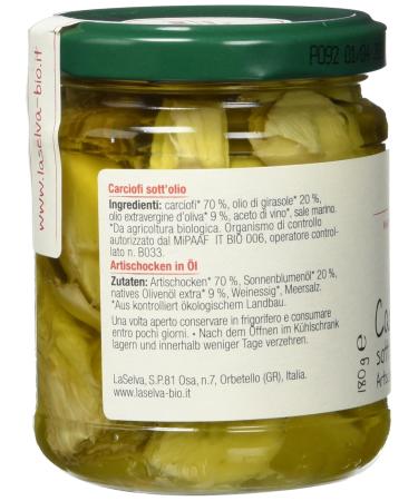 La Selva Organic Artichoke Quarters in Oil - 180g | Authentic Italian Delicacy - International Shipping Available - Buy Online on GoSupps.com