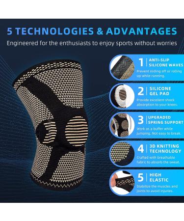 Lisiyo Knee Brace with Patella Gel Pad for Knee Pain Relief - Medium Size - Buy Online on GoSupps.com