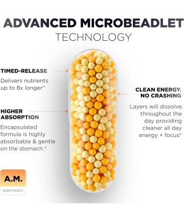 AMPM Nootropic Total Focus + Calm 9X Strength w. Caffeine L-Theanine Alpha GPC L-Tyrosine Ashwagandha - X-Release Energy Pills Nootropics Brain Support Supplements for Memory and Focus Supplement - Buy Online on GoSupps.com