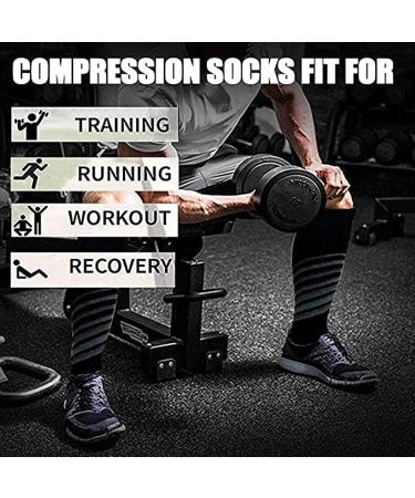 Zmerch Knee Compression Socks for Sports | Unisex Thigh Tube Socks | 3 Pairs Black Gray | Ideal for Running Soccer and Outdoor Fitness - Buy Online on GoSupps.com