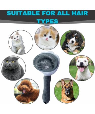 PetGroom Self Cleaning Cat & Dog Brush - Reduce Shedding Up to 95% - Ideal for Short or Long Haired Cats and Dogs - Grey - Buy Online on GoSupps.com