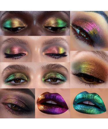 DE'LANCI Holographic Duochrome Liquid Eyeshadow Set - Coral, Elf, Galaxy - Buy Online on GoSupps.com