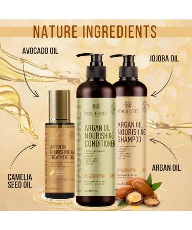 Kit soins quotidiens nourrissants huile d argan MagiForet shampooing 500ml + apr s-shampooing 500ml +s rum 100ml sans sulfate ni paraben doux & lisse doux pour les cheveux cr pus fris s color s - Buy Online on GoSupps.com