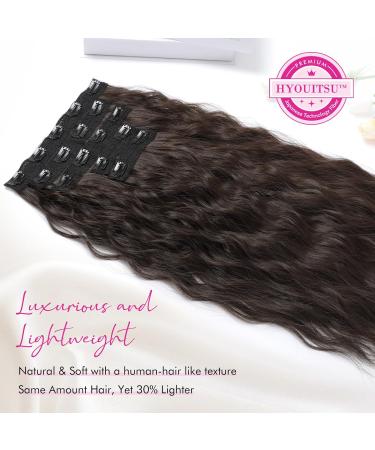 REECHO 5PCS Brown Clip in Hair Extensions 24 Thick Long Loose Waves HE002 - Dark Chocolate Brown | Natural Soft Hairpieces for Women - Buy Online on GoSupps.com