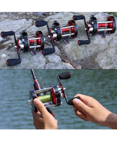 Sougayilang Fishing Reels Round Baitcasting Reel - Conventional Reel - Reinforced Metal Body and Supreme Star Drag Right Hand-Red-Black Warrior6000 - Buy Online on GoSupps.com