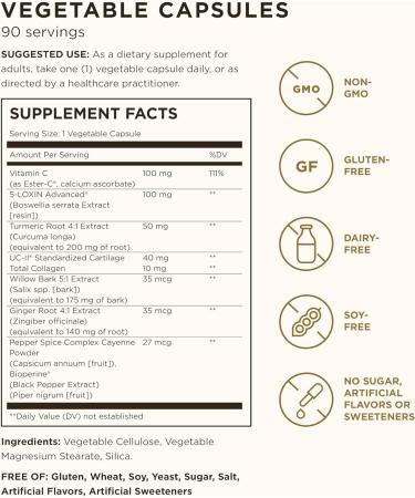 Solgar No. 7 Joint Support & Comfort - 90 Vegetable Capsules for Optimal Joint Health - Buy Online on GoSupps.com