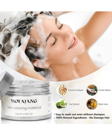 Silver Gray Hair Wax Pomade 4.23 oz - Natural Hair Coloring Clay for Cosplay Party - Pack of 1 - Buy Online on GoSupps.com