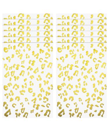 12 Sheet Cheetah Temporary Tattoo Temporary Leopard Print Temporary Tattoo Gold Leopard Face Sticker Gold Temporary Tattoo Cheetah Accessories for Women D cor
