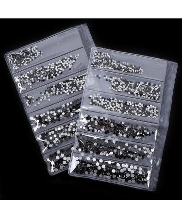 Jollin Flatback Rhinestones Glass Charms Diamantes for Nail Art - 3456pcs, 6 Sizes Jet - Buy Online on GoSupps.com