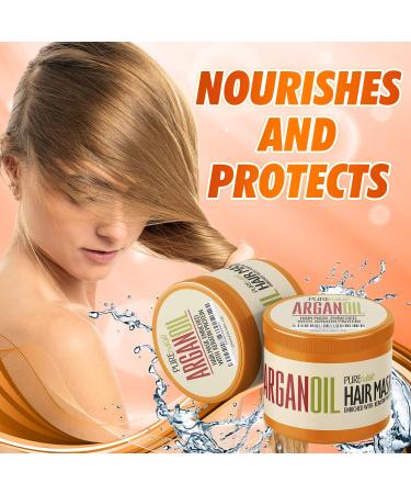 Pure Nature Lux Spa Moroccan Argan Oil Hair Mask - Sulfate-Free Deep Conditioner for Dry, Damaged Hair - Split End Moisturizer and Hydrating Treatment - Buy Online on GoSupps.com